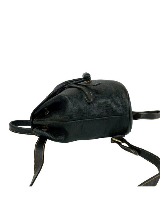 Loewe Vintage Logo Leather Turnlock Drawstring Backpack Black main image 9
